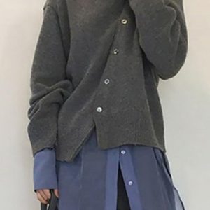 Women's Vintage Spring/Fall Plain Cardigan, JustFashionNow Cardigans, color:Gray|size:XS,
