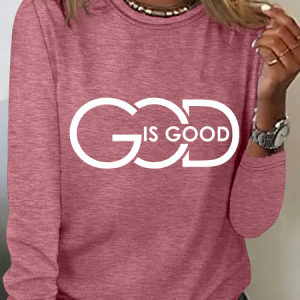 God Is Good Casual Long Sleeve Shirt, Long sleeves, Lilicloth.com