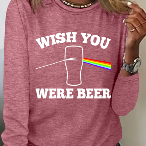 Wish You Were Beer Casual Long Sleeve Shirt, Long sleeves, Lilicloth.com