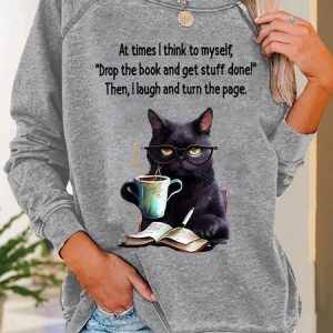 At Times L Think To Myself Casual Sweatshirt, Hoodies&Sweatshirts, Lilicloth.com