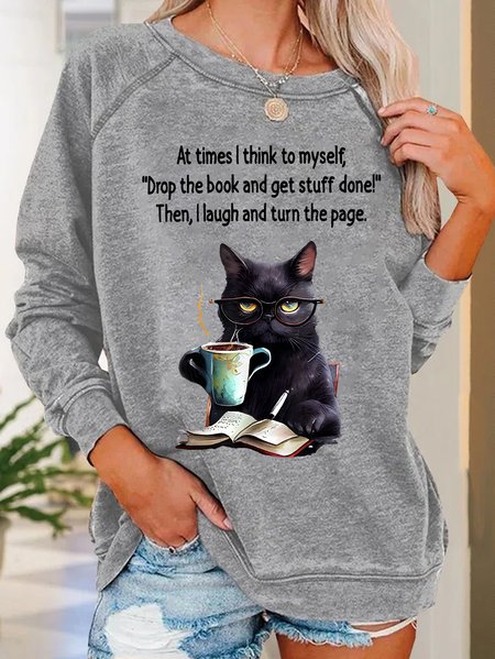 At Times L Think To Myself Casual Sweatshirt, Hoodies&Sweatshirts, Lilicloth.com