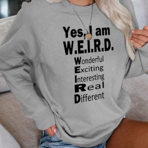 Funny text print round neck long sleeve Sweatshirts, Hoodies&Sweatshirts, Lilicloth.com