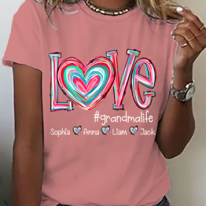 Love Grandma Life Cotton T-Shirt, T-shirts, Lilicloth.com