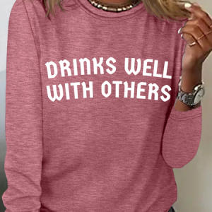 Drinks Well With Others - St. Patrick's Day Drinkers Casual Long Sleeve Shirt, Long sleeves, Lilicloth.com