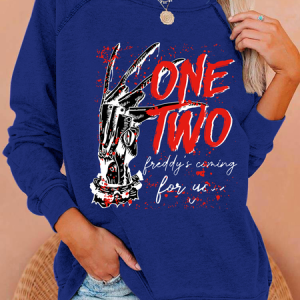Horror Halloween Crew Neck Casual Sweatshirt, Hoodies&Sweatshirts, Lilicloth.com