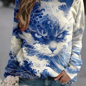 Women's Printed Sweatshirt, Hoodies&Sweatshirts, Lilicloth.com