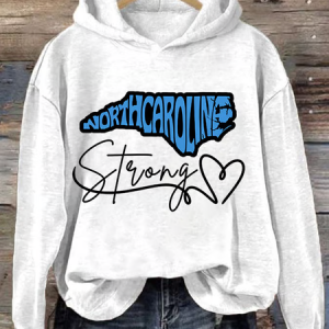 Women's Retro North Carolina Strong Print Hoodie, Hoodies&Sweatshirts, Lilicloth.com