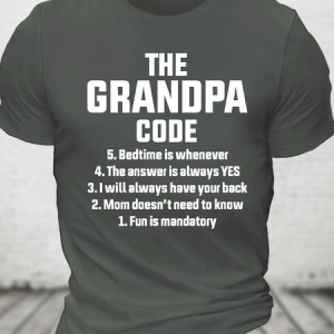 The Grandpa Code Funny Grandpa Cotton T-Shirt, T-shirts, Lilicloth.com