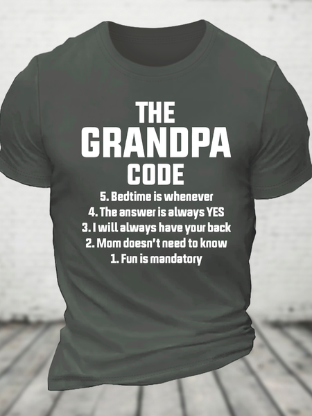 The Grandpa Code Funny Grandpa Cotton T-Shirt, T-shirts, Lilicloth.com