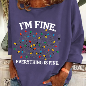 I'm Fine Casual Sweatshirt, Hoodies&Sweatshirts, Lilicloth.com