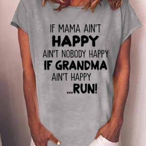 Women's Funny Word Grandma Casual Cotton-Blend T-Shirt, T-shirts, Lilicloth.com