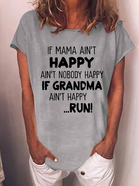 Women's Funny Word Grandma Casual Cotton-Blend T-Shirt, T-shirts, Lilicloth.com
