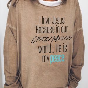 Jesus' fun text printed round neck long-sleeved Sweatshirts, Hoodies&Sweatshirts, Lilicloth.com
