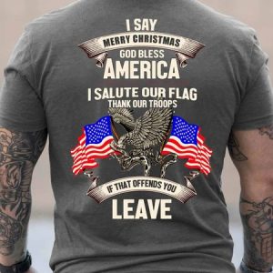 Men's I Say Merry Christmas America Cotton T-Shirt, T-shirts, Lilicloth.com