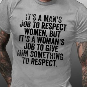 Men'S Funny Text It'S A Man'S Job Casual Cotton T-Shirt, T-shirts, Lilicloth.com