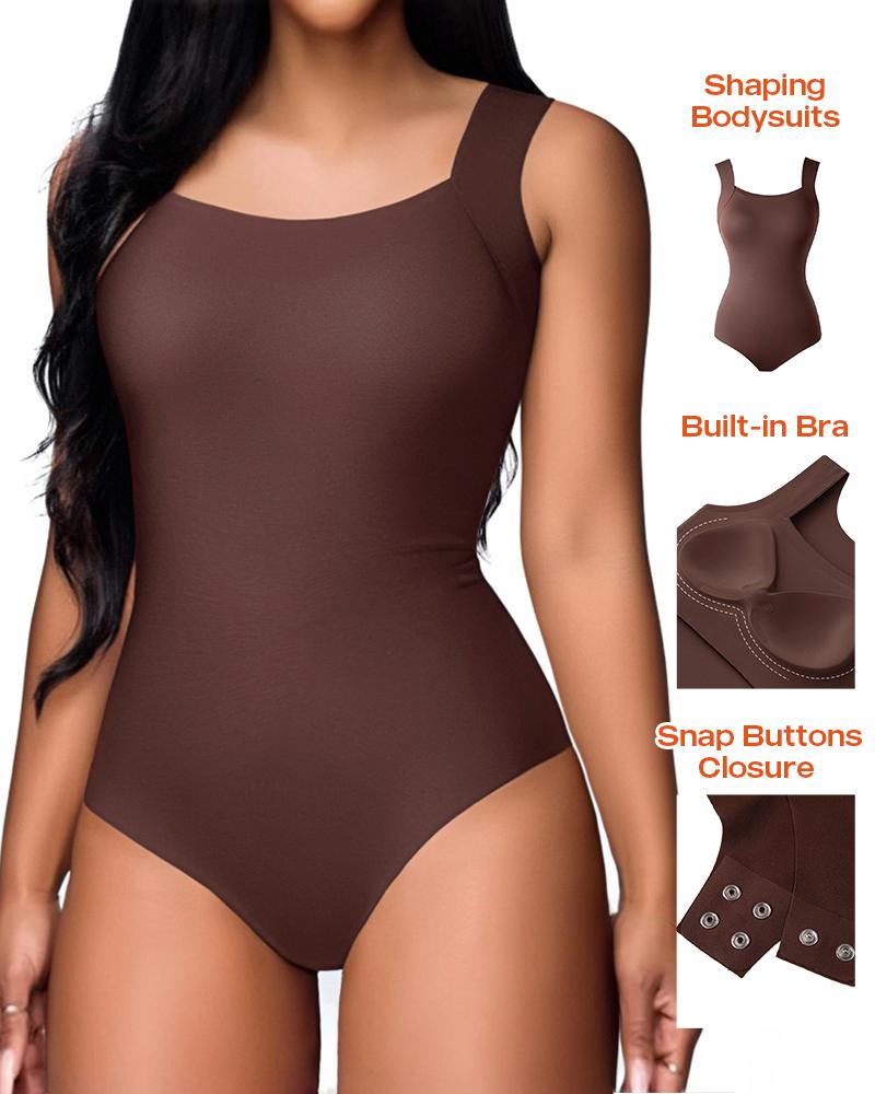 ChicMe ContourX U Neck Shapewear Built-in Bra Sleeveless High Strechy Slim Fit Tank BodySuits, women Bodysuit, ChicMe catalog