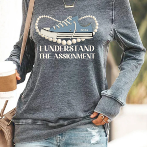Women's I Understood The Assignment Print Round Neck Sweatshirt, Hoodies&Sweatshirts, Lilicloth.com