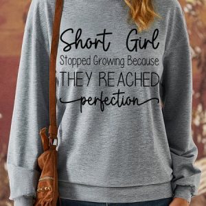 Lilicloth X Manikvskhan Short Girl Stopped Growing Because They Reached Perfection Womens Sweatshirt, Hoodies&Sweatshirts, Lilicloth.com