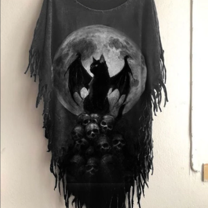 Women's Halloween Tassel Casual Loose T-Shirt, T-shirts, Lilicloth.com