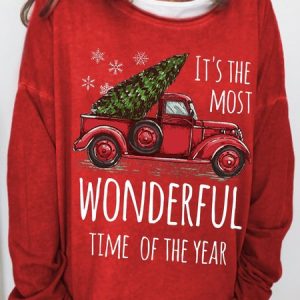 It's The Most Wonderful Time Of The Year Casual Christmas Sweatshirt, Hoodies&Sweatshirts, Lilicloth.com
