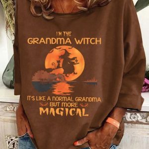 Im The Grandma Witch Like A Normal Grandma Halloween Casual Sweatshirt, Hoodies&Sweatshirts, Lilicloth.com