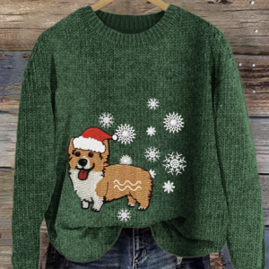 Christmas pet dog round neck sweater, Sweaters, Lilicloth.com
