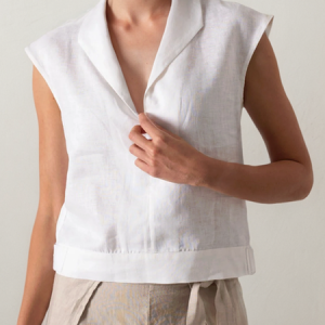 STYLE WE x CHILLINEN |Regular Fit Linen Tank Top, Tanks and Camis, color:White|size:XXL, Stylewe