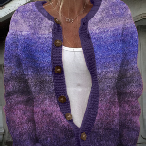 Casual Loose Maple Leaf Knitted Sweater, Cardigans, Lilicloth.com