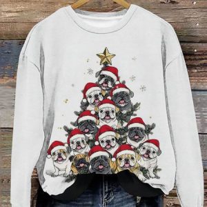 Funny Dog Christmas Tree Christmas Casual Sweatshirt, Hoodies&Sweatshirts, Lilicloth.com