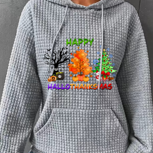 Hallothanksmas Simple Loose Hoodie, Hoodies&Sweatshirts, Lilicloth.com