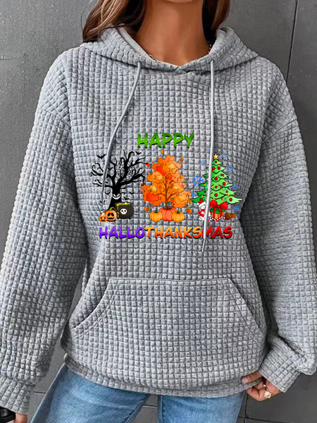 Hallothanksmas Simple Loose Hoodie, Hoodies&Sweatshirts, Lilicloth.com
