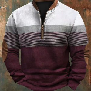 Men's Western Vintage Textured Print Sweatshirt, Hoodies&Sweatshirts, Lilicloth.com