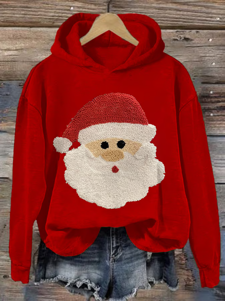 Women'S Santa Print Sweatshirt, Hoodies&Sweatshirts, Lilicloth.com