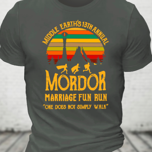 Middle Earths Annual Mordor Fun Run One Does Not Simply Walk Vintage Cotton T-Shirt, T-shirts, Lilicloth.com