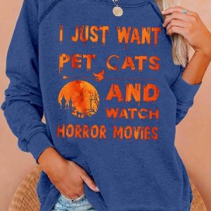 Womens Halloween Letters Casual Sweatshirt, Hoodies&Sweatshirts, Lilicloth.com