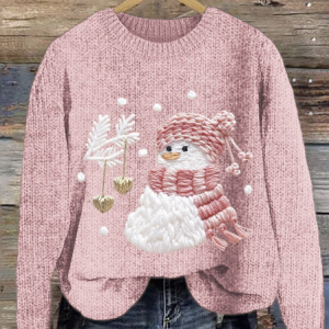 Knitted Loose Crew Neck Simple Sweater, Sweaters, Lilicloth.com