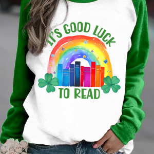 Women'S St. Patrick's Day Crew Neck Casual Loose Text Letters Sweatshirt, Hoodies&Sweatshirts, Lilicloth.com