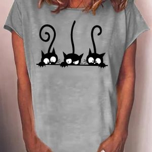Women's Lovely Three s Baby Lover Casual Letter Short Sleeve T-Shirt, T-shirts, Lilicloth.com