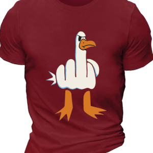 Men's Funny Big White Goose Graphic T-Shirt, T-shirts, Lilicloth.com