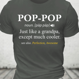 Pop-Pop Definition Grandpa Cotton T-Shirt, T-shirts, Lilicloth.com