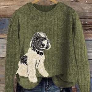 Simple Loose Crew Neck Sweater, Sweaters, Lilicloth.com