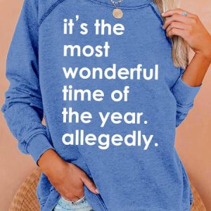 Womens Christmas Funny Letters Sweatshirt, Hoodies&Sweatshirts, Lilicloth.com