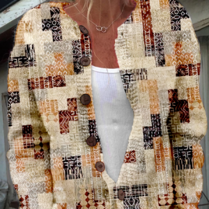 Knitted Crew Neck Casual Cardigan, Cardigans, Lilicloth.com