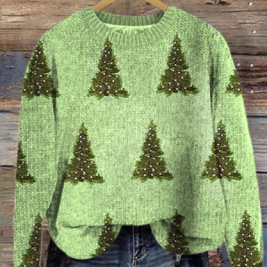 Christmas tree Casual Crew Neck Sweater, Sweaters, Lilicloth.com