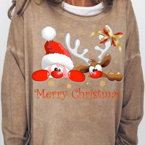 Womens Christmas Casual Sweatshirt, Hoodies&Sweatshirts, Lilicloth.com