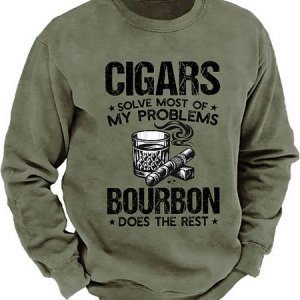 Cigars Solve Most Of My Problems Bourbon Does The Rest Shirt Sweatshirt, Hoodies&Sweatshirts, Lilicloth.com