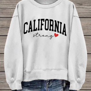 Women's California Strong Print Sweatshirt, Hoodies&Sweatshirts, Lilicloth.com