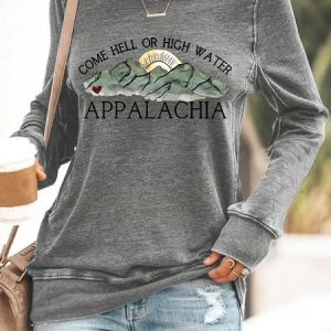 Women's Appalachia Strong Print Casuasl Sweatshirt, Hoodies&Sweatshirts, Lilicloth.com