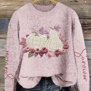 Casual Crew Neck Loose Knitted Sweater, Sweaters, Lilicloth.com