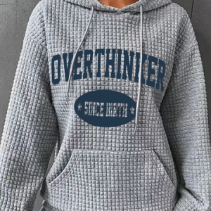 Overthinker Since Birth Simple Loose Hoodie, Hoodies&Sweatshirts, Lilicloth.com